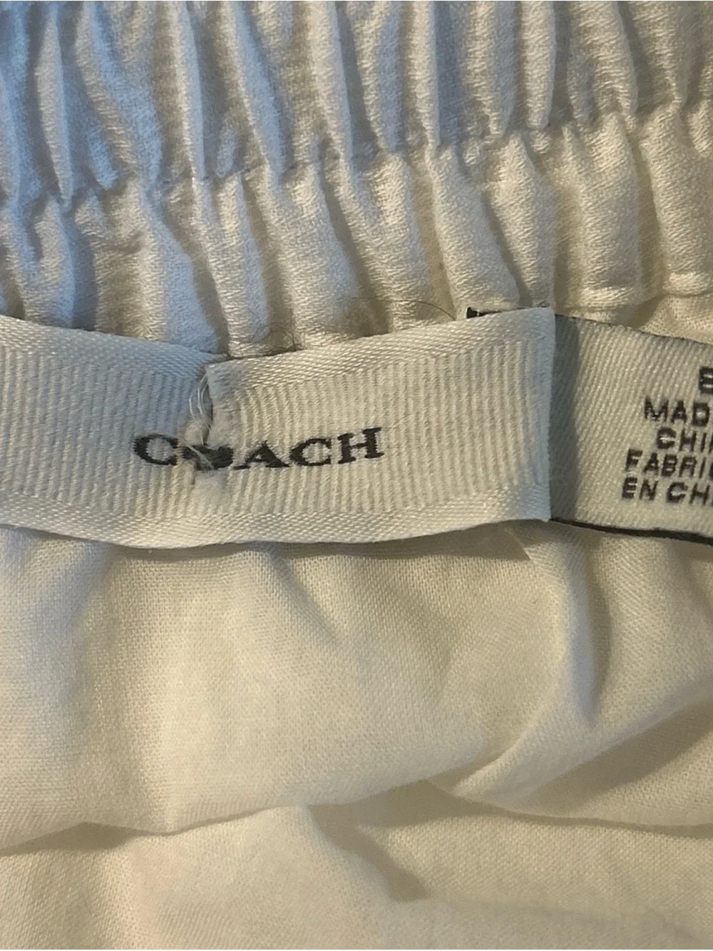 COACH White Eyelet Tiered Maxi Skirt Side Buttons Size 8